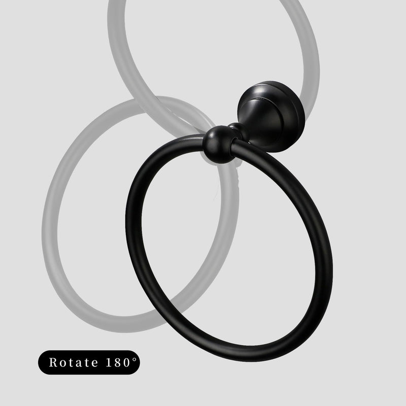 Black Toilet Paper Holder, Matte Black Towel Ring, Hand Towel Holder Toilet Paper Roll Holder Wall Mount Bathroom Accessories, Modern Bathroom Hardware 2 Set
