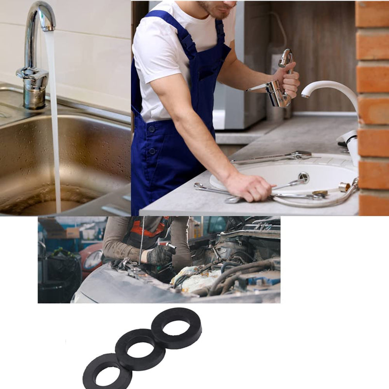 12pcs Flat Rubber Washers Rubber O Ring Seals Water Pipe Connector Replacement for Faucets and Shower Head(3/4 inch) 3/4" 3/4 inch