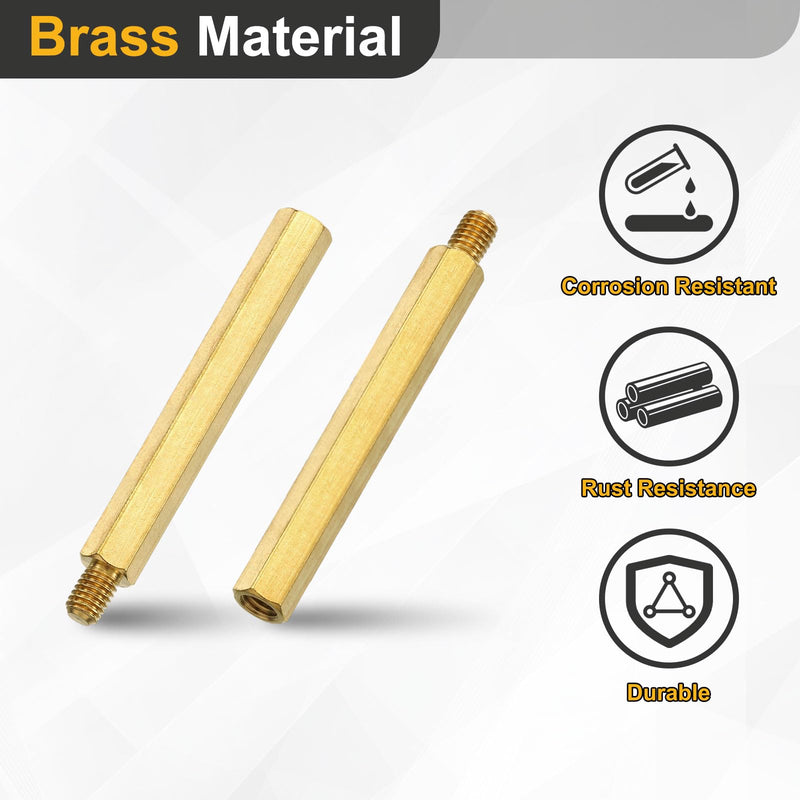 uxcell 25Pcs Male to Female Thread Spacer Screws, M5 x 50mm + 7mm Brass Hex Standoff Screws PCB Motherboard for Drone Quadcopter, Computer and Circuit Board