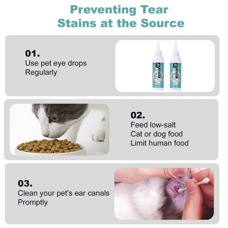 JoanofArc Dog Eye Drops - 120ml Gentle Eye Cleaner for Tear Stain Removal, Soothing Formula for Irritated Eyes, Safe for Dogs & Cats