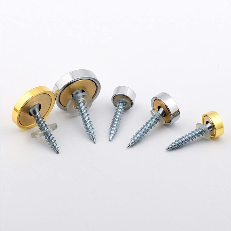 Mirror Screws Decorative Cover Cap Nails for Sign Advertising Fasteners, Polished Brass Gold, 12mm 8pcs