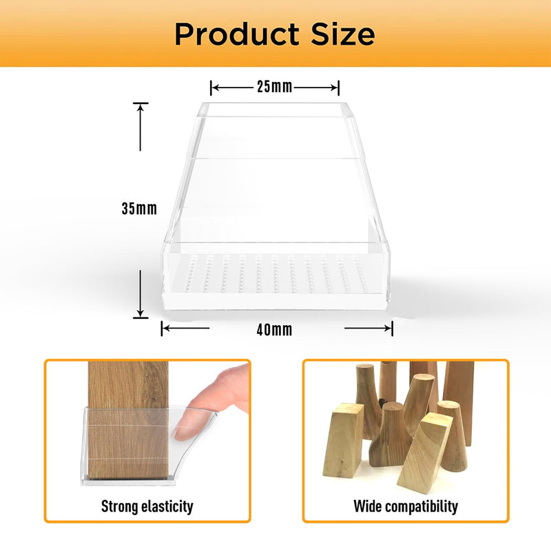 16 Pcs Non Slip Square Chair Leg Protector - Non Skid Furniture Grippers, Anti-Slip Silicone Furniture Feet Caps, Used for Outdoor Protection of Chair Legs(Clear, 1.26-1.54"). Clear Square(1.26-1.54")