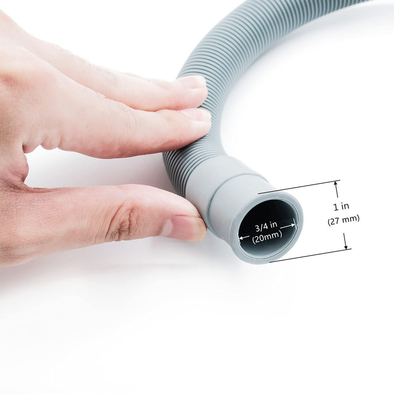16.4ft Washing Machine Drain Hose, Universal Drain Hose Extension Kit for Washer, Dishwasher, Flexible Discharge Hose for LG/GE/Samsung, Fit up to 1-1/2 Inch Drain Outlets (16.4)