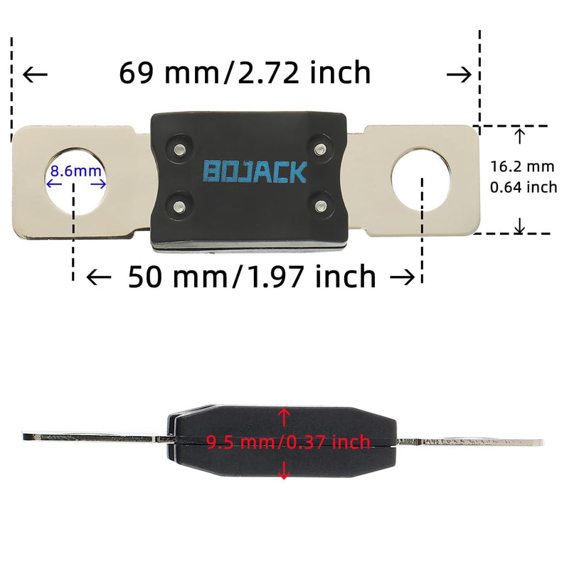 BOJACK MEGA/AMG High Current Fuse Bolt-on Fuse 40A Amp for Cars, Trucks, Construction Vehicles, Buses, Caravans (Pack of 2 ANM Fuses 40A)