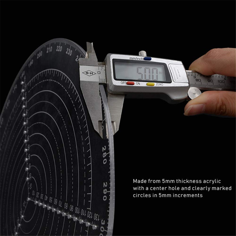 300mm /11.8inch Round Center Finder Compass for Wood Turners Lathe Work Clear Acrylic Drawing Circles Diameter