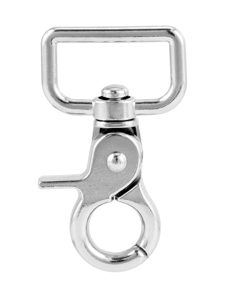 QWORK Swivel Snap Hooks, 10 Pack Heavy Duty Trigger Snaps, Nickel Plated Eye Closure Spring Hook
