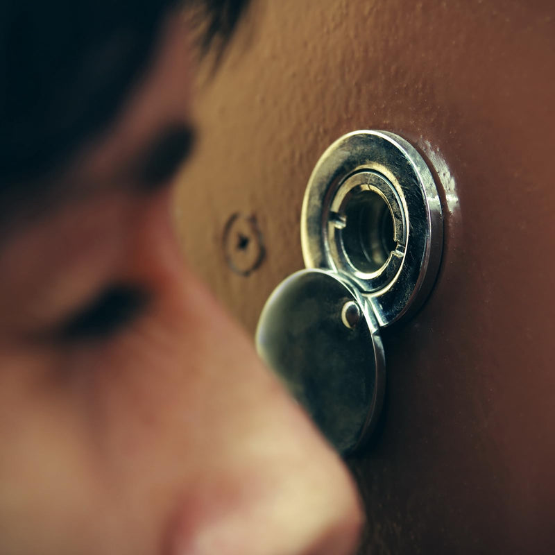 PATIKIL 1/2" Door Viewer Peephole, 2 Pcs Copper Privacy Door Viewer for Security, 220-degree Fits 1-3/8inch to 2-3/8inch Door Peep Hole with Privacy Cover for Home Office Hotel, White
