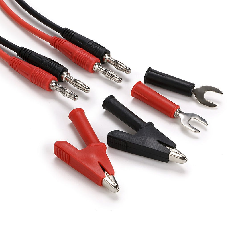 Sumnacon 4 in 1 Banana Plug Alligator Clip Pure Copper Fork Test Lead, 3.3 ft Multimeter Flexible Test Lead Wire Cable with Protective Jack Copper Clamps for Electrical Testing 1000V/15A 3.3Ft/1M
