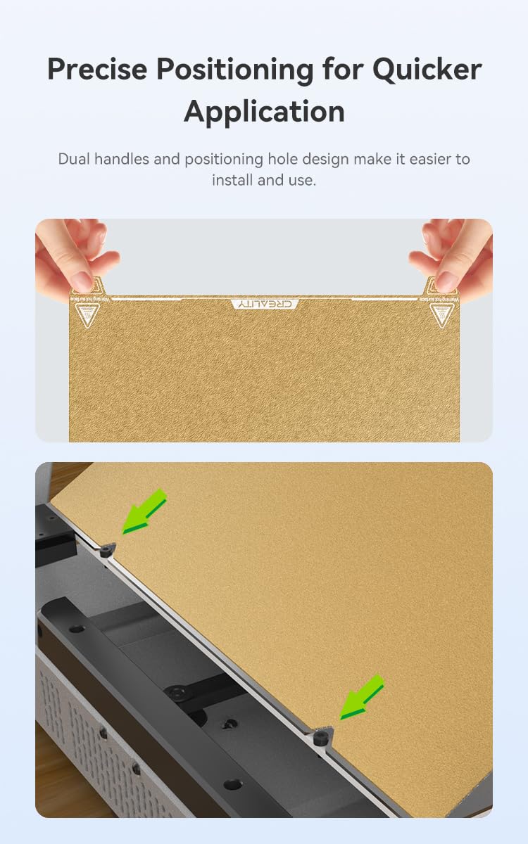 Creality K1 Max Golden PEI Build Plate Kit (315 * 310mm), Without Soft Magnetic Sticker, 3D Printer Platform for Ender-3 V3 Plus/CR-10 Smart/Pro/Ender-3 Max/Max Neo/10S PRO/PRO V2/10 V2/V3/CR-X