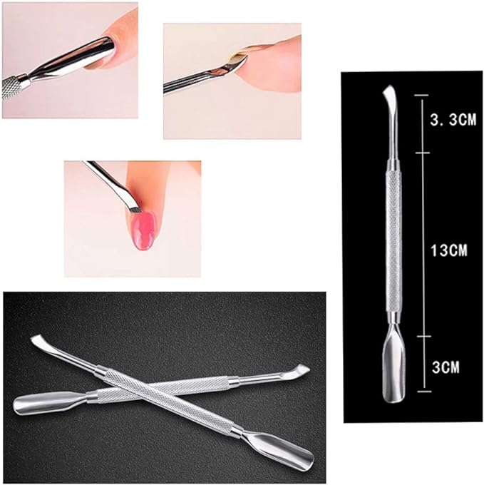 Cuticle Pusher, Double-sided Cuticle Treatment, Stainless Steel, For Gel Nail (Cuticle Pusher) - NewNest Australia