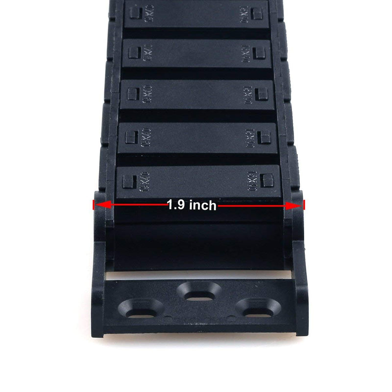 URBEST 15mm x 40mm Black Plastic Flexible Nested Semi Closed Drag Chain Cable Wire Carrier 1M for Electrical Machines 15x40mm