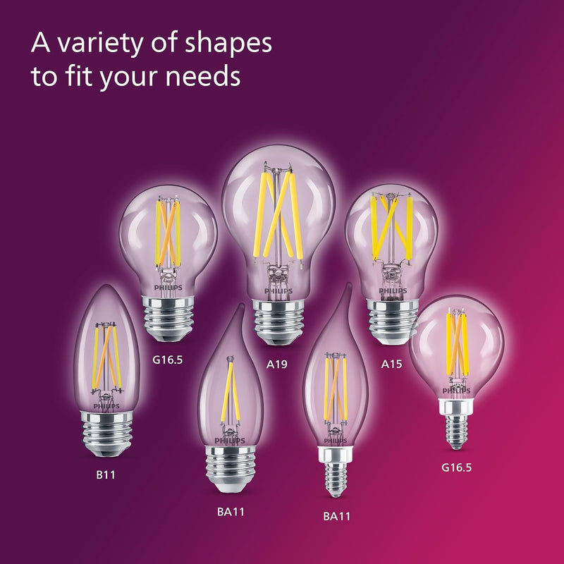 PHILIPS LED 100W A19 4-Pack Ultra Definition Daylight (5000K) 1500 Lumen (11.5W = 100W) Dimmable Clear Flicker-Free Light Bulbs Daylight (5000k) 8 Pack