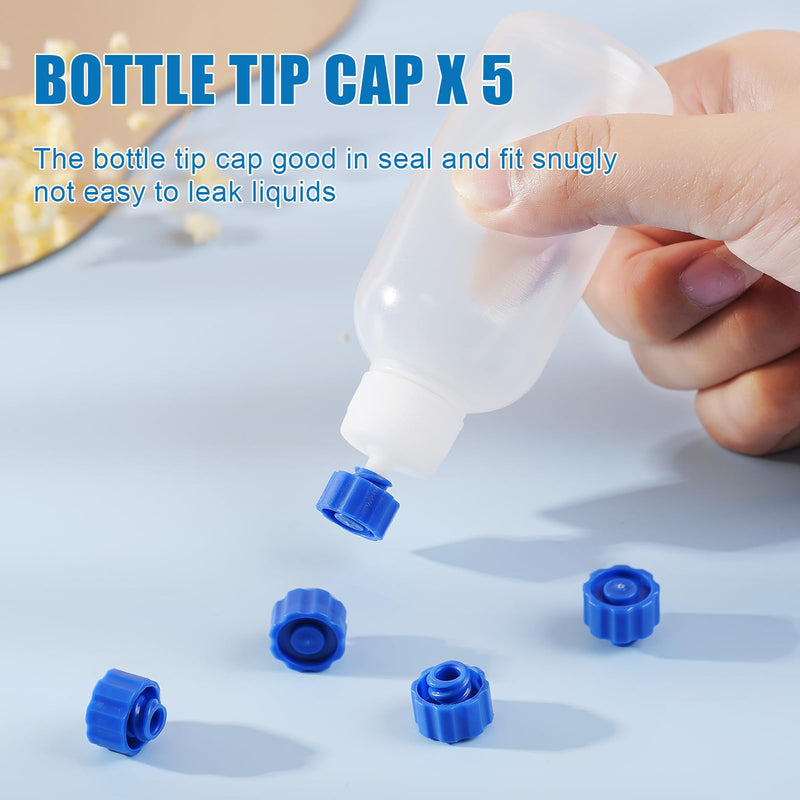30ml Glue Precision Tip Applicator Bottle,Needle Tip Squeeze Bottle with 14ga 16ga 18ga 20ga 25ga Blunt Needle Oiler and Storage Caps 30ml
