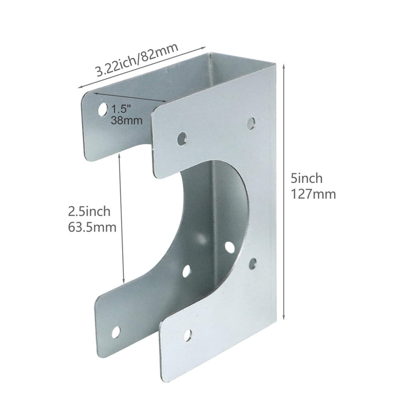 4PCS Metal Stud Shoes for Single Wood Studs, Fits up to 2-1/2 Inch Pipes, Length 5inch, Inner Width 1.5inch, Extra Support for Wood Stud, Galvanized