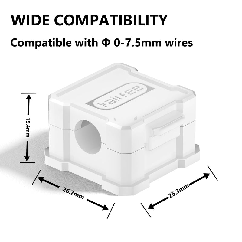 6 Pack Magnetic Cable Clips [Cable Smooth Adjustable] Cord Holder,Under Desk Cable Management,Kailfee Adhesive Wire Holder Keeper Organizer for Home | Office | Car | Desk | Nightstand | Strong Magnet 6 pc white