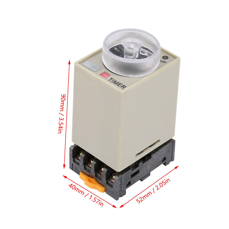 Timer Relay, Delay ON Time Relay, AH3-3 AC 110V 0-10 Seconds Knob Control Timer Relay Delay ON Time Relay with Base AC 110V