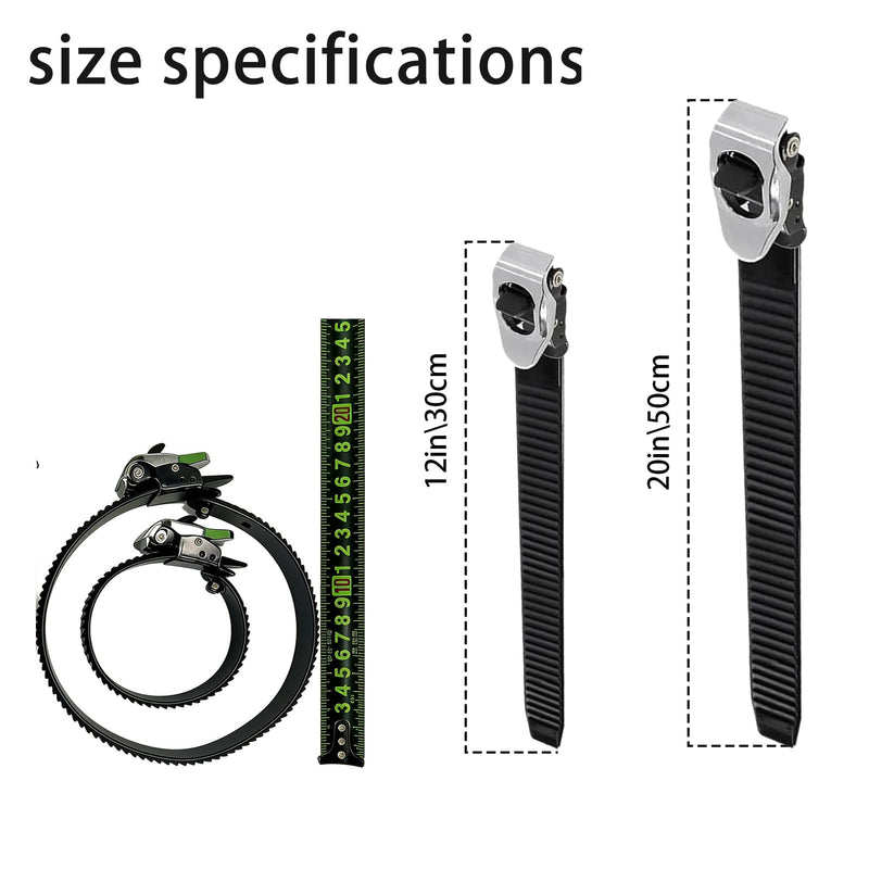 Heavy Duty Reusable Ratchet Zip Ties, 12 & 20 Inch Adjustable Locking Cable Ties with Strap Lock Design, Stainless Steel Buckle, Outdoor UV Resistant Black Securing Straps (6PC/20IN) 6pc/20in