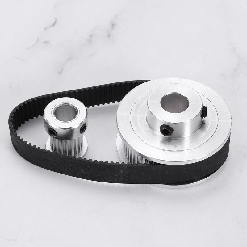 uxcell GT-2 Synchronous Wheel 20&60 Teeth 8&10mm Bore, Aluminum Alloy Timing Pulley Wheel with 1Pcs Length 200mm Width 10mm Belt for 3D Printer, CNC Machine (20-60T-8&10B-10)
