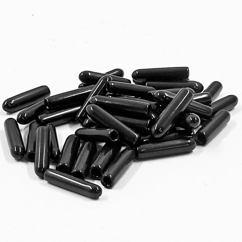 Hordion 100Pcs 5/32 Inch Rubber End Caps, 4mm Rubber Caps Screw Thread Protectors, Black Bolt Screw Vinyl Caps, Round Tube Bolt Cap Cover Thread Protectors Safety Cover
