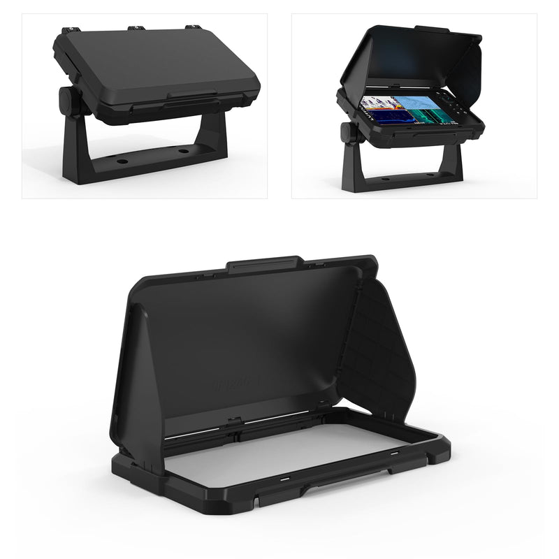 Foldable Sunvisor Cover for Lowrance Eagle 7- Fishfinder Transducer Waterproof Protective Cover (Black)