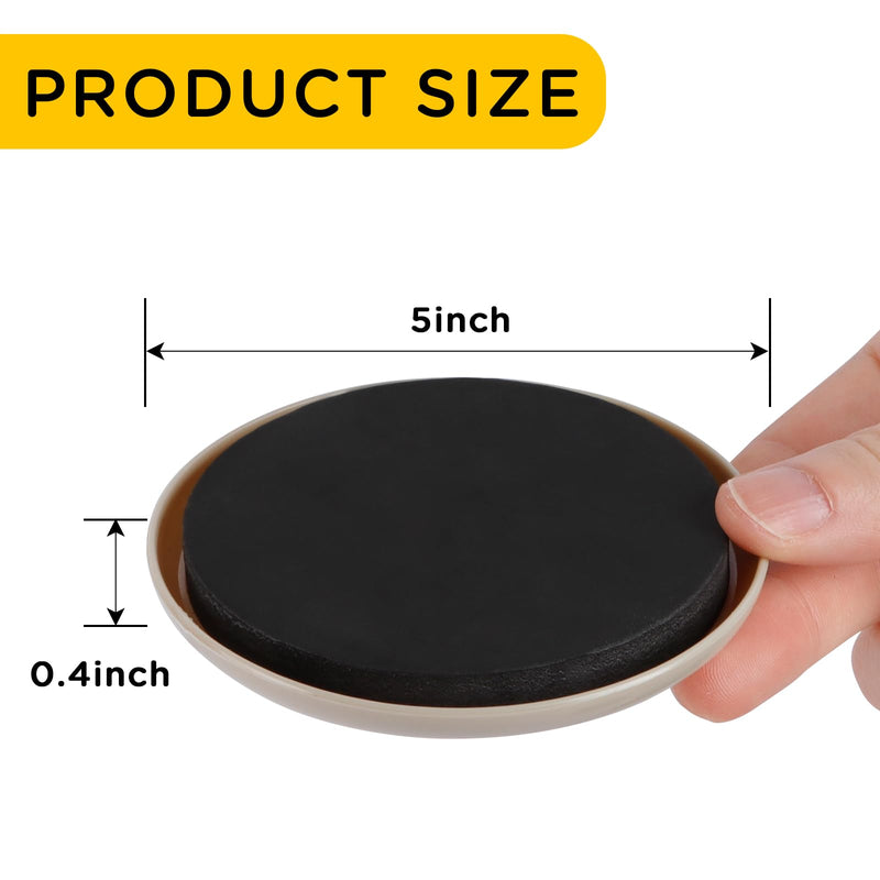 Furniture Sliders for Carpet, new space 8 Pcs 5" Round Sliders for Moving Furniture, Heavy-Duty Furniture Moving Sliders - Reusable Furniture Sliders, Move Your Furniture Quickly, Easily and Safe! 5 inch