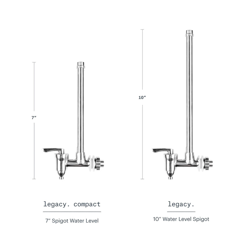 7 inch Boroux Water Level Spigot for Boroux Legacy in Stainless Steel Finish