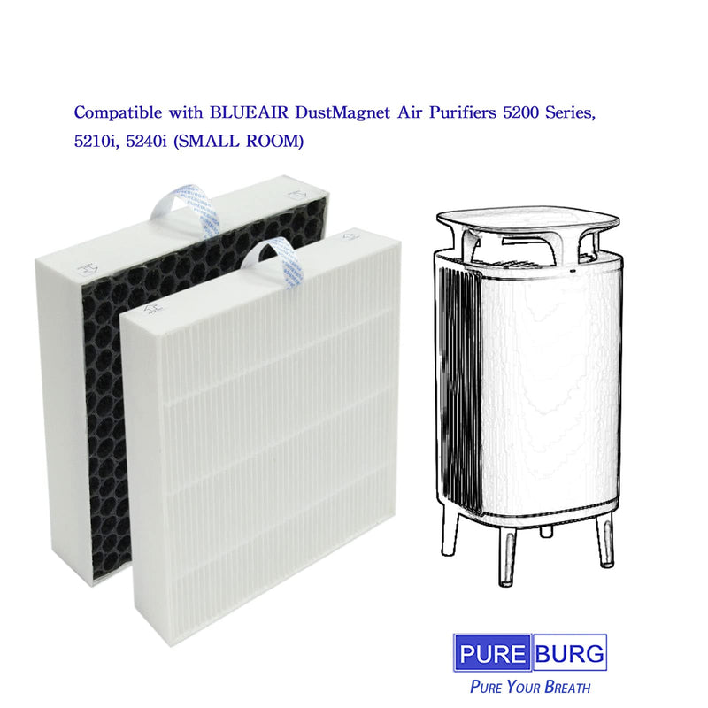 PUREBURG Filter Compatible with BLUEAIR Series 5200 DustMagnet Air Purifier