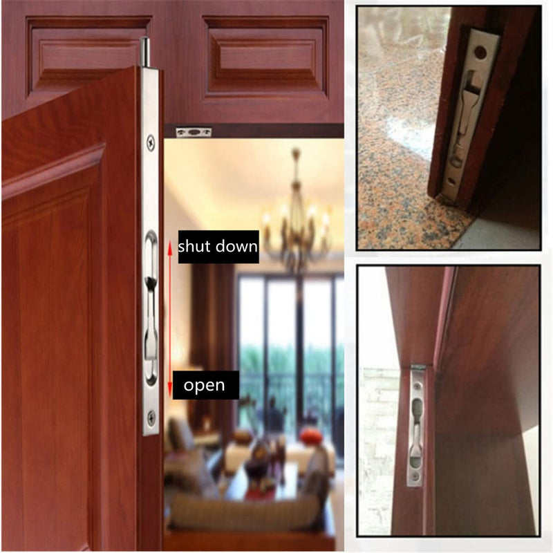 szhdxsy 304 Stainless Steel 6 inch(15cm) Security Double Door Lever Action Flush Bolt Latch, French Door Slide Bolt Lock, Bronze (2-Pack)