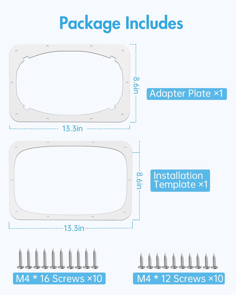 BoomBa AC Exhaust Hose Adapter Plate for DIY Window & Sliding Door Installation, Compatible with Midea Duo Dual Hose Portable Air Conditioner