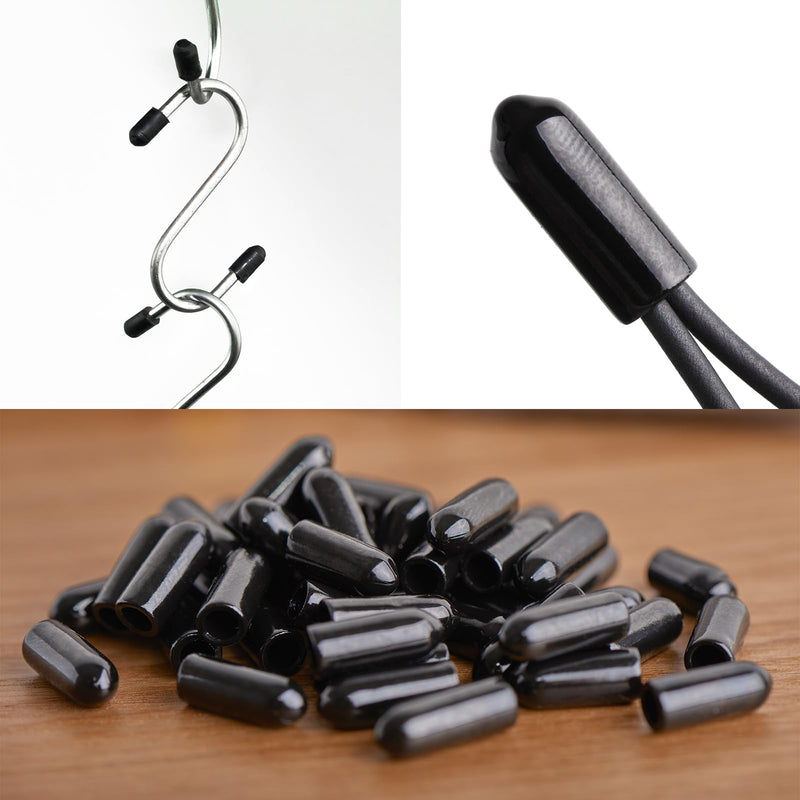 MECCANIXITY 10Pcs Heat Shrink End Cap 10mm ID x 30mm L 1.5:1 Ratio Heat Shrink Tubing Caps Lined Sealed Waterproof Adhesive for Electrical Wire Cable, Black 10