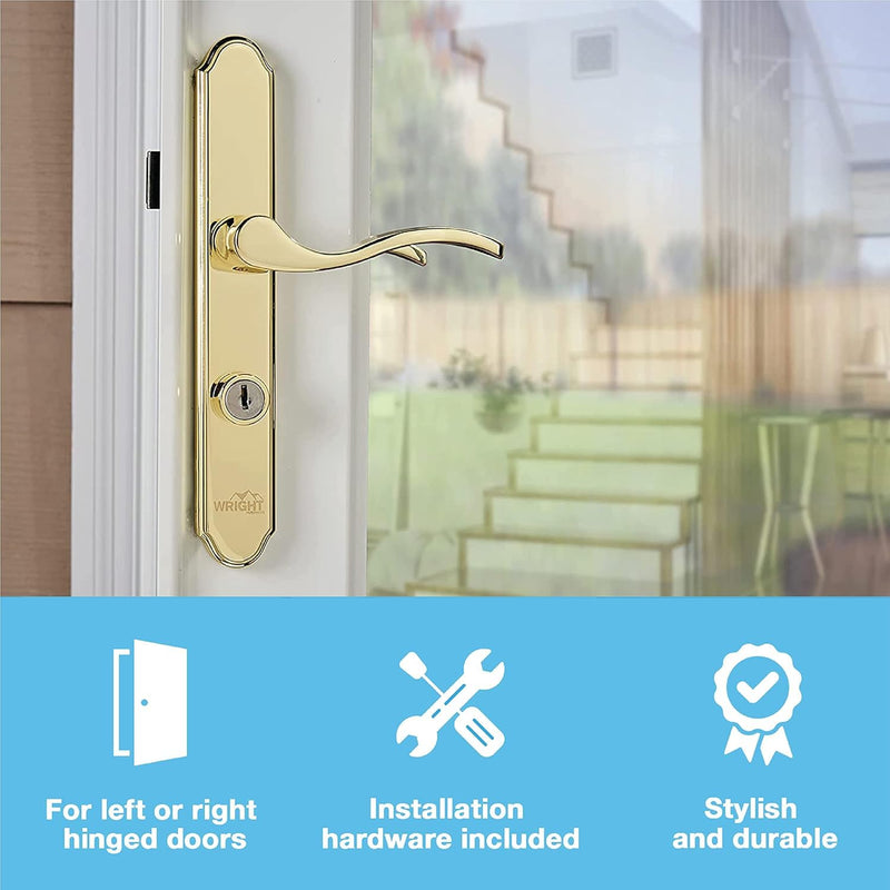 Wright Products - Serenade Mortise Keyed Lever Latch Set, Polished Brass