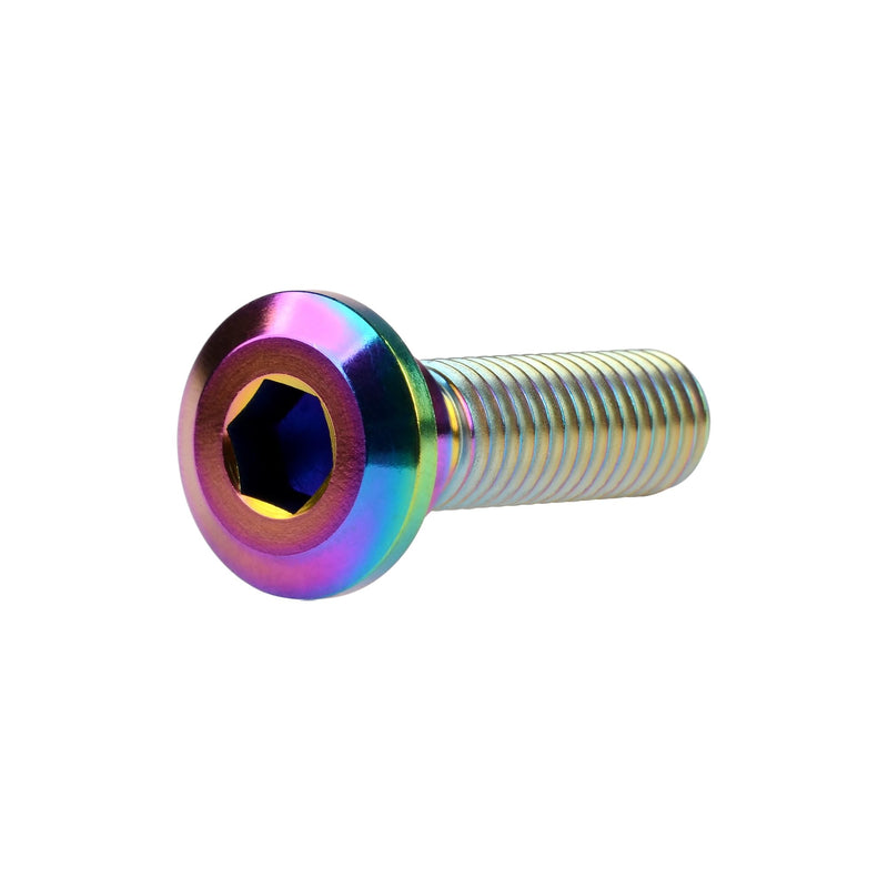 Titanium Ti Motorcycle Brake Rotor Hexagon Socket Bolt Screw M8 x 30 33mm for Kawasaki Pack of 6 (Rainbow, M8x30mm) Rainbow