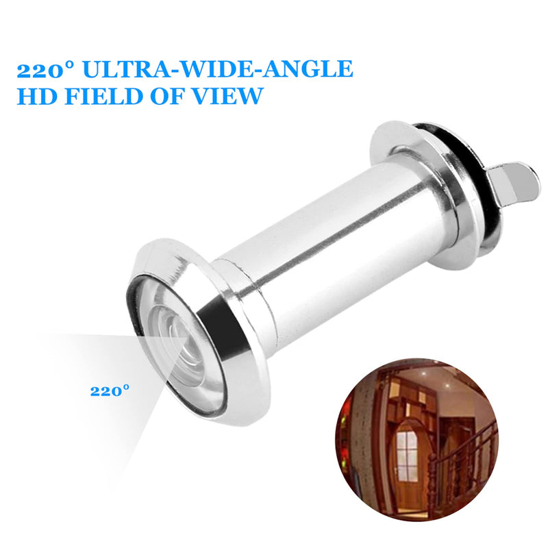 Plplaaoo Door Peephole with 220 Degree Wide Viewing Angle – One-Way Door Peephole with Reverse Privacy Cover | Fits for1.37-2.16inch Thick Doors | Zinc Alloy Security Peephole for Door