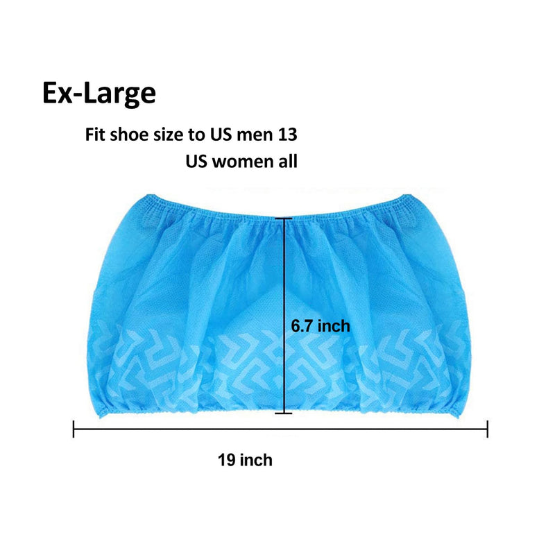 Cleaing Disposable Shoe Covers X-Large 100 Pack (50 Pairs) Non Slip, Fit Shoe Size up to Men's 14, Boot Size 13 Extra Large 100 Pack