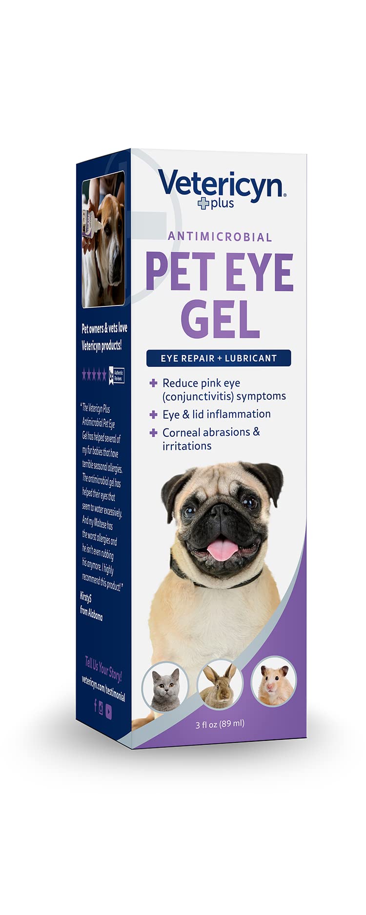 Vetericyn Plus Pet Eye Gel | Dog and Cat Eye Ointment Alternative to Lubricate and Relieve Eye Irritations and Abrasions, Reduce Symptoms of Pink Eye in Dogs and Cats. 3 ounces - PawsPlanet Australia