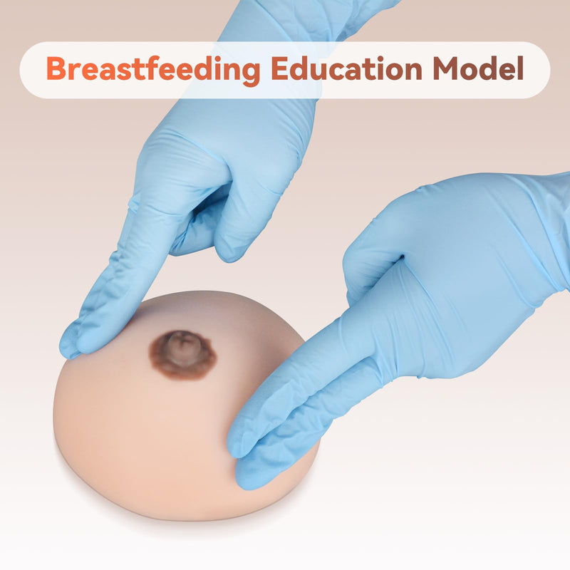 SimCoach Lactation Breast Model, Artificial Breast for Breastfeeding, Silicone Breast Model for Education, Lactating Teaching Tool, Nursing Training, White