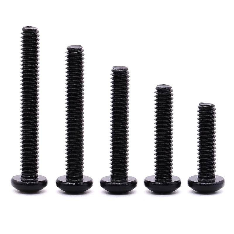 #6-32 x 1-1/4" Pan Head Machine Screws Black, Phillips Drive, 304 Stainless Steel 18-8, Black Oxide Coated Finish, Corrosion Resistant Round Head Machine Screws, Full Thread, Coarse Thread, 100 PCS #6-32 x 1-1/4"