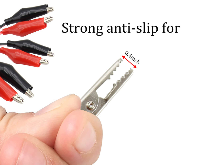 USB to Alligator Clip Adapter Cable Alligator Clip Jumper Probe to USB Male and Female Test Wre 24AWG Adapter Red and Black Wire Alligator Clip Cable for Testing The Circuit [4pack /50cm]
