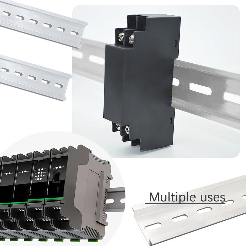 Silver Aluminum Rails, 2 Pack, 300mm Long x 35mm Wide x 7.5mm High, Ideal for Industrial Control Panels and Telecommunications Equipment