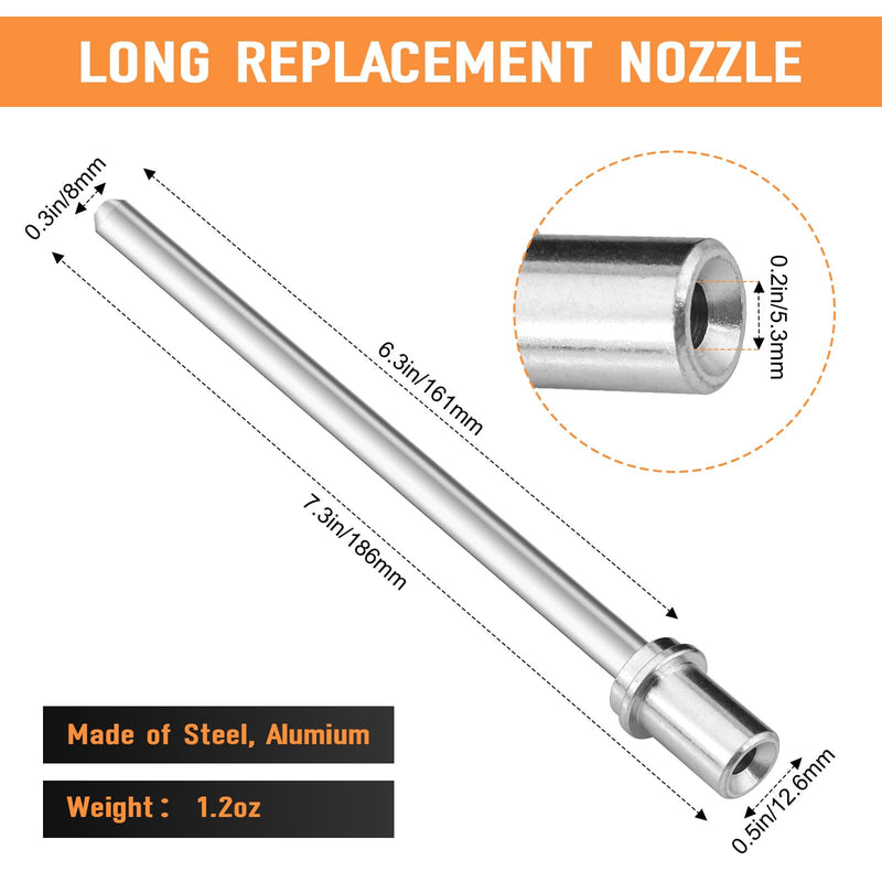Sand Blaster Long Nozzle Walnut Blasting Kit Compatible with Le Lematec Soda and Walnut Blaster