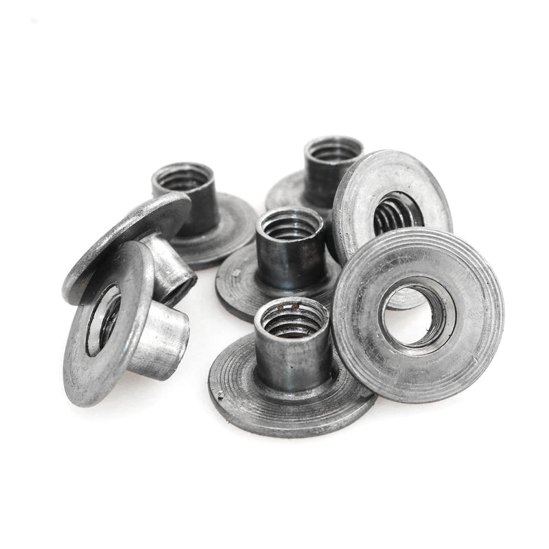 heyous Furniture Hardware Insert Tee Nut Welding Nut 1/4x10-20 Grey Carbon Steel T Nut for Pipe Furniture Racking and Trolley Castor Threaded Connection