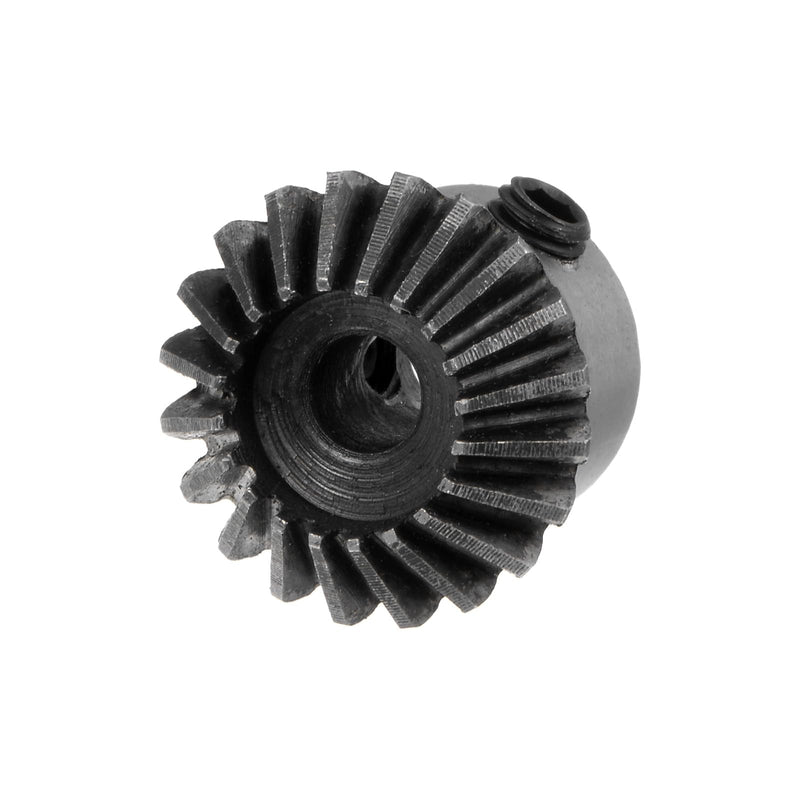 HARFINGTON 2pcs Bevel Gear 1M 20 Teeth 5mm Shaft Hole 1:1 Tapered Bevel Pinion Gear 45# Steel 1 Module 90 Degree Steering Gear with M5 Fixing Hole, for Hardware Mechanical Rotation