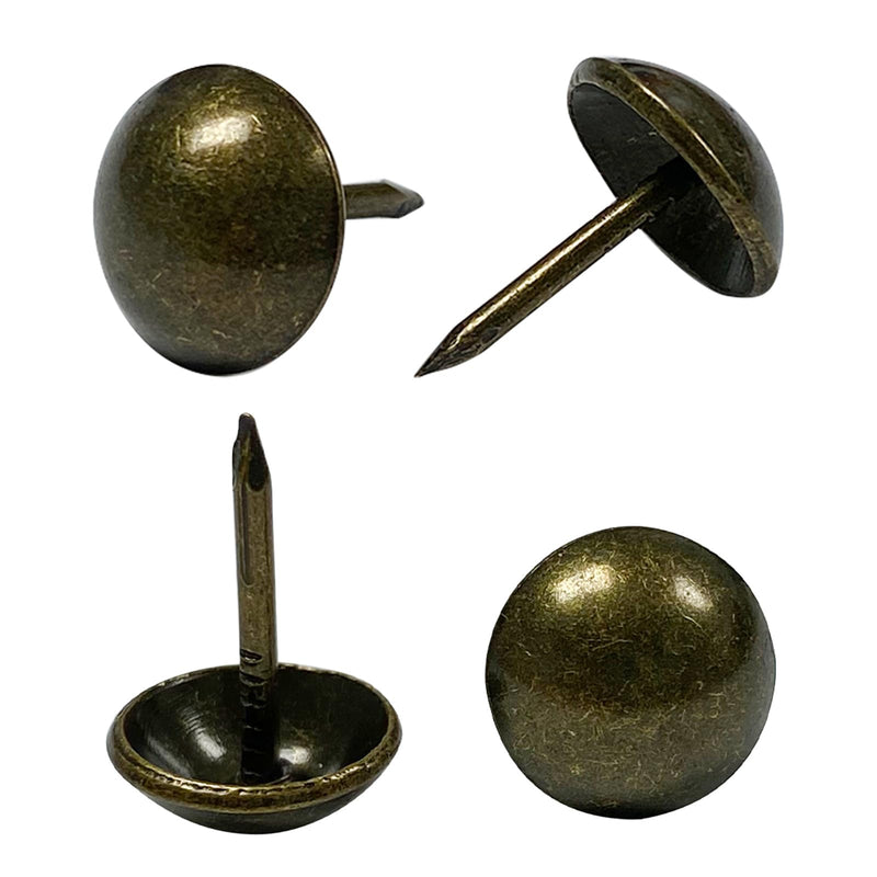 Maozaa Upholstery Tacks, Furniture Tacks Nails for Upholstery Decorative, 100 pcs 7/16 Inch Upholstery Tacks for Furniture Sofa, Decorative Tacks Antique Brass