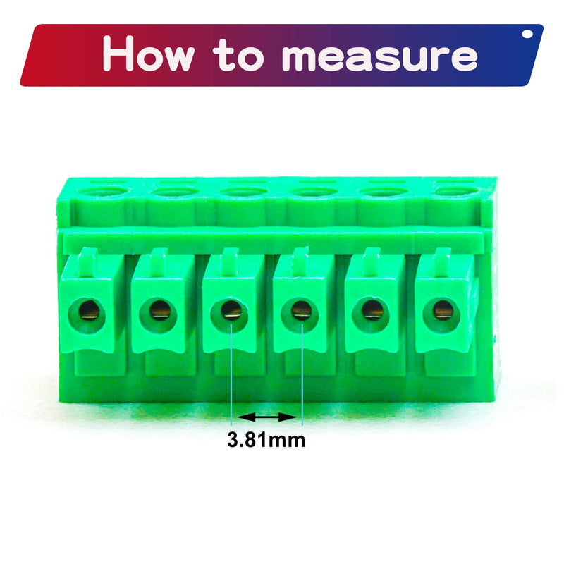 Tcenofoxy 3.81mm 2/3/4/5/6/7/8/9/10/11/12/13/14/15/16/18/20/24 Pin Phoenix Connector PCB Screw Terminal Block Connector (4Pcs 3.81M-8Pin) 3.81MM-8P-4Pcs