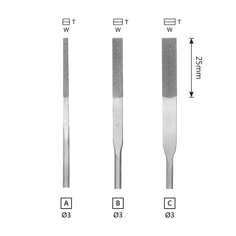 MIRACLE 12-Piece Diamond Taper File Set – Multi-Grit (120/200/400/600) – Precision Files for Metal, Glass, Ceramic, Nail – Fit Pneumatic, Electric & Ultrasonic Tools or Ø3mm Collet Handle