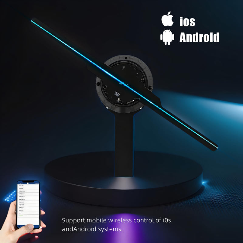 3D HologramFan,12.6-Inch Missyou 3D Holographic Projector Holographic Christmas Tree Advertising Display with Remote and Bluetooth ,700 Video Library for Business Store Signs,Bar,Casino,Party 12.6-inch(APP+WIFI+Remote+Bluetooth)