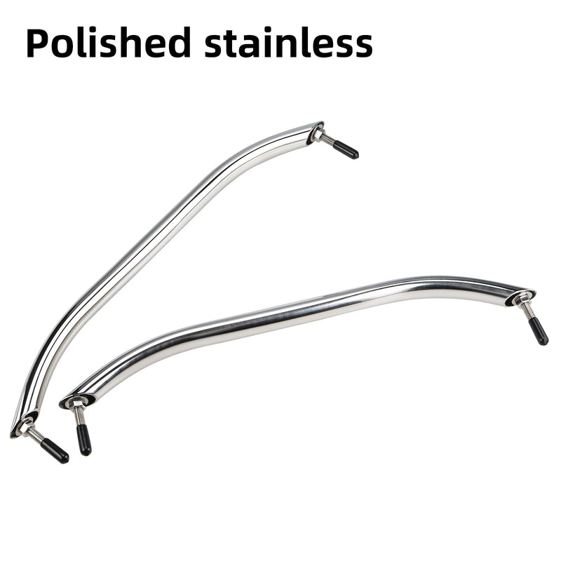 NovelBee 2pcs Boat Grab Handle,17.3“ Polished Stainless Oval Grab Handle Handrail for Marine Yacht RV