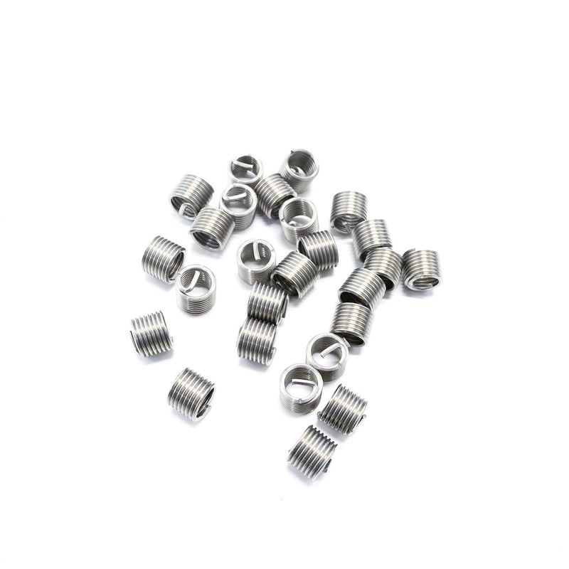 XT AUTO 30pcs Stainless Steel M10 x 1.5mm Thread Repair Insert Kit Compatible Hand Tool Set for Auto Repairing