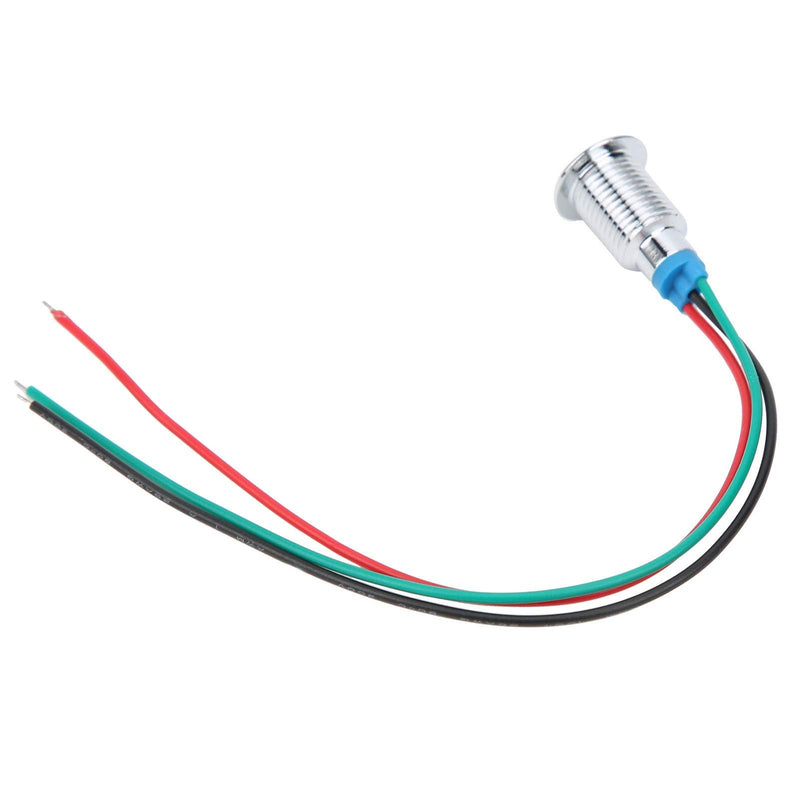 Hilitand 4 Sets Common Anode Round LEDs, 10mm Pre‑Wired Color LED Waterproof Indicator Light 12‑24V(Red and Green) Red and Green