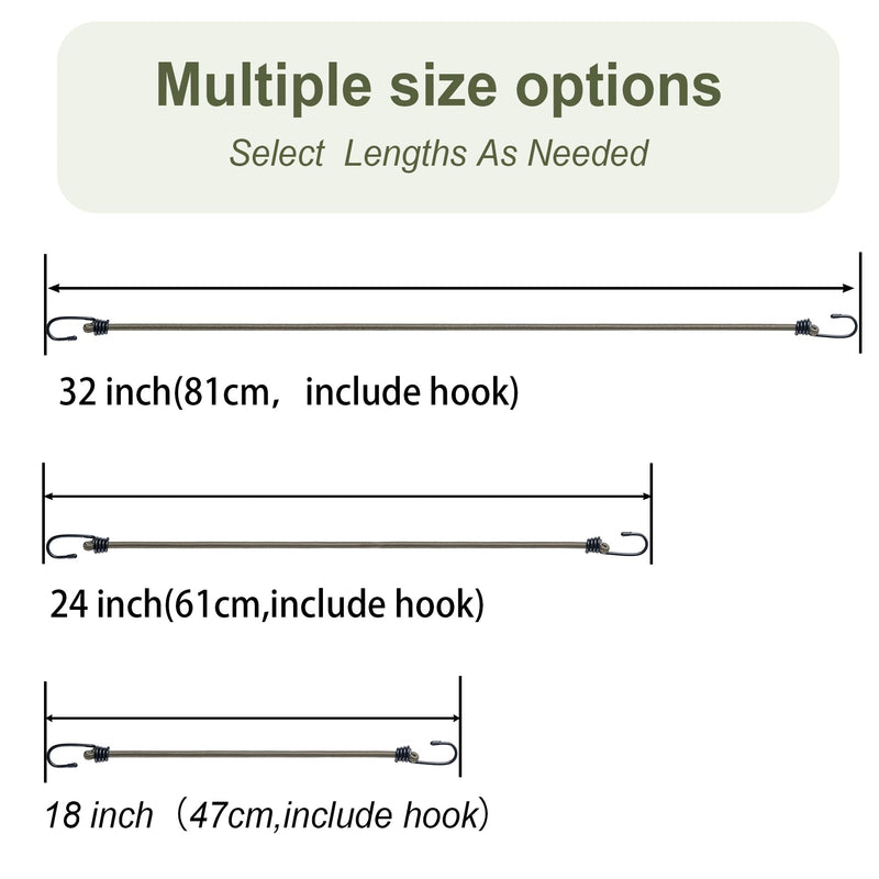 18inch Bungee Cords with Hooks,6Pcs Heavy Duty Extra Strong Outdoor Elastic Rope,Multi-Purpose Elastic Bungee Straps for Luggage,Camping,Tarps,Bike Rack,Outdoor Tent,Weatherproof（Black） 18inch Black